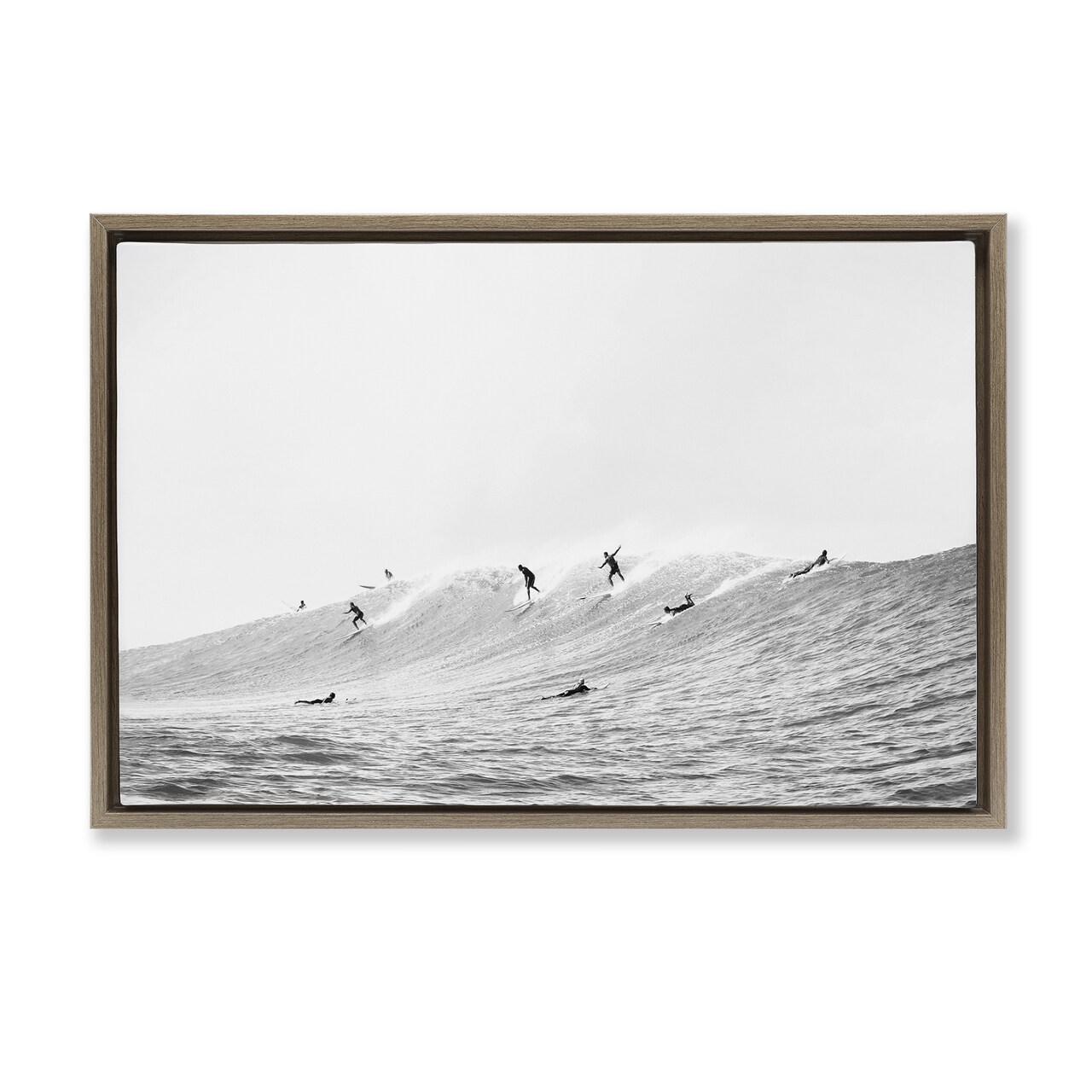 Stupell Industries Summer Wave Surfers Framed Floater Canvas Wall Art Design by Sisi and Seb